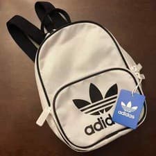 Image of MINI BACKPACK Adidas Originals NEW Santiago White Black Logo NWT Cute Bag Purse