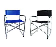 Image of Aluminium Directors Folding Chair With Arms Director Camping Garden Black/Blue