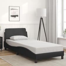 Image of Bed Frame "Dover" Black 90x190 cm Single Faux Leather