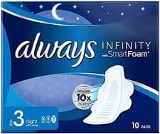 Image of Always Infinity Night (Size 3) Sanitary Pads with Wings, 10/pck(Pack of 5) (C68)