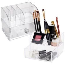 Image of 10 Compartments Makeup Holder Cosmetic Organizer Box Storage Clear Acrylic