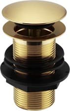 Image of Brushed Brass Unslotted Easy Clean Click Clack Basin Waste - Fast Delivery