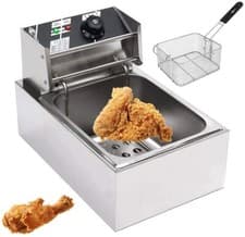 Image of 20L 5000W Commercial Electric Deep Fryer Fat Chip Twin Dual Tank Stainless Steel