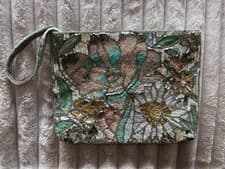 Image of ACCESSORIZE stunning beaded floral clutch new without tags