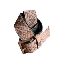 Image of All Saints brown snake print leather studded belt Size M