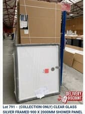 Image of Silver Framed Shower Panel 900×2000mm.