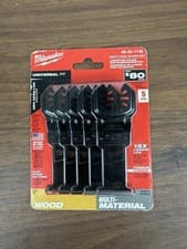 Image of Milwaukee Multi Tool Blades 5 Pack Titanium Charged Wood & Multi Material
