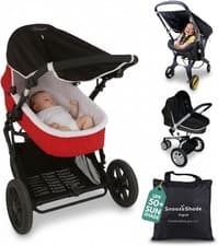 Image of SnoozeShade Original 0-6m Pram and Buggy Sun Shade Blackout Cover Blocks 99% UV