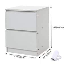 Image of Modern Bedside Table Drawers Cabinet Bedroom Furniture Storage Nightstand Shelf