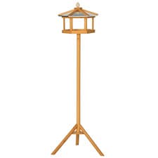 Image of PawHut Bird Table Wooden Feeding Station with Stand for Garden Wooden 153cm