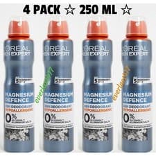 Image of Loreal Men Expert Magnesium Defence Hypoallergenic 48H Deodorant 250ml 4 Pack