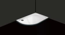 Image of 1200mm x 800mm Left Hand Shower Tray Offset Quadrant - 30mm Low Profile + Waste