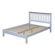 Image of White Pine Double Bed Capri with Headboard Classic Durable Design
