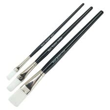 Image of Major Brushes Flat Tip Synthetic Sable Brush Set 3