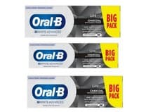 Image of Oral-B 3D White Advanced Luxe Charcoal Toothpaste, 100ml, Pack of 3, Peppermint