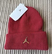 Image of Nike Jordan Red Knitted Beanie Hat Red New Unisex