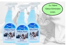 Image of Airpure Fabric Freshener Pet Proud Odour eliminator LINEN FRESH 3 x 750ml