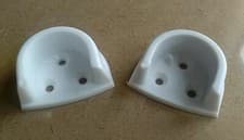 Image of Rail End Supports Brackets Oval Round Wardrobe Clothes Rails Poles Rod Sockets