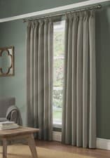 Image of Abstract Solid Geometric Leaf Polyester Blackout Pencil Pleat Curtains