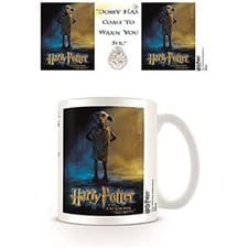 Image of Harry Potter Ceramic Mug with Dobby, Logo and Hogwarts Crest in Presentation Box