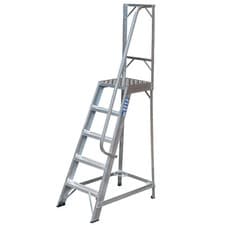 Image of 1.2m Heavy Duty Single Sided Fixed Step Ladders Handrail Platform Safety Barrier