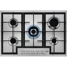 Image of AEG HGX75400SM 3000 Slim Line Built In 74cm 5 Burners Stainless Steel Gas Hob