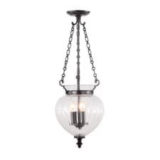 Image of 3 Bulb Ceiling Pendant Light Fitting Old Bronze LED E14 60W Bulb
