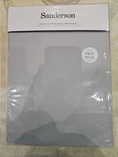 Image of Sanderson 300TC Cotton Fitted Sheets 2 Pack Single Size – Grey- FREE POSTAGE