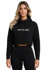 Image of Lightweight Cropped Hoodie | LIMITLESS GAINS | Women’s Oversized Gym Pullover