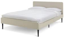 Image of Kristopher Double Fabric Bed Frame Cream Upholstered Headboard Modern