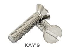Image of M6 (6mmØ) SLOTTED COUNTERSUNK MACHINE SCREWS A2 STAINLESS STEEL SLOT CSK BOLTS