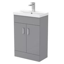 Image of Balterley Floor Standing Vanity Unit with Ceramic Basin, 550mm - Choose Colour