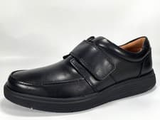 Image of Clarks Un Abode Strap Men's Black Leather Shoes Size 8G Brand New RRP £95