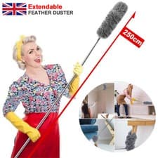 Image of 🔥250cm Extendable Feather Duster Telescopic Magic Dust Brush Long Reach Handle