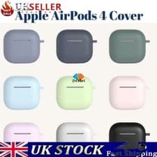 Image of Apple AirPods 4 Shockproof Case Silicone Cover With Keychain