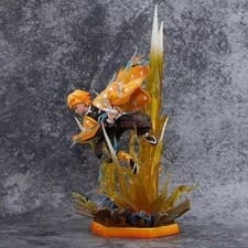 Image of 35cm Zenitsu LED Figure Demon Slayer Double Head PVC Anime Statue BOXED
