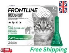 Image of FRONTLINE Plus Flea & Tick Treatment for Cats and Ferrets - 6 Pipettes