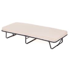 Image of Portable Guest Bed with Memory Foam & Heavy-Duty Metal Wire & Springs-Beige