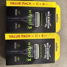 Image of WILKINSON SWORD Hydro 3 Razor Value Pack Handle + 9x Refill Blades NEW/BOXED