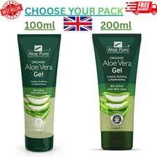 Image of Aloe Pura Organic Cooling & Soothing Aloe Vera Gel Natural Vegan UK