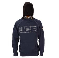 Image of Mens JCB Horton Navy Heavyweight Hooded Sweatshirt Hoody Hoodie Workwear Top Sz