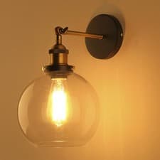 Image of New Modern Vintage Industrial Retro Loft Glass Edison Lamp Shade Wall Light