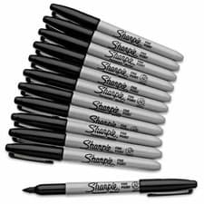 Image of Sharpie Black Permanent Marker Pens – Fine Bullet Tip, Original & Genuine
