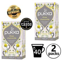 Image of 2x Pukka Organic Three Chamomile Tea Compostable Herbal Tea Bags Floral Fusion