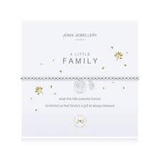 Image of Joma Jewellery Silver Plated Beaded Bracelet A Little FAMILY + Gift Bag 2077