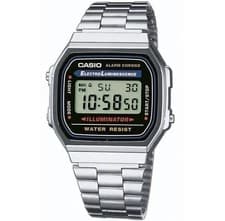 Image of Casio A168WA-1WDF A168 Vintage Silver Stainless Steel Digital Mens Women Watch