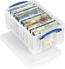 Image of Really Useful Box Plastic 50 LITRE UNDERBED STORAGE BOXES, CLEAR, Pack of 6