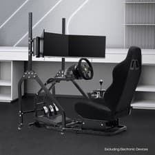 Image of Mokapit Racing Simulator Cockpit With Seat Triple Monitor Stand Fits Logitech
