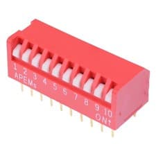 Image of DP10U APEM 10-Way Piano DIP Switch 2.54mm SPST