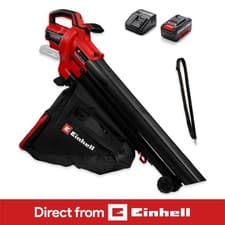 Image of Einhell Cordless Leaf Blower Vacuum 18V 45L Bag Shredder PXC With 4.0Ah Battery
